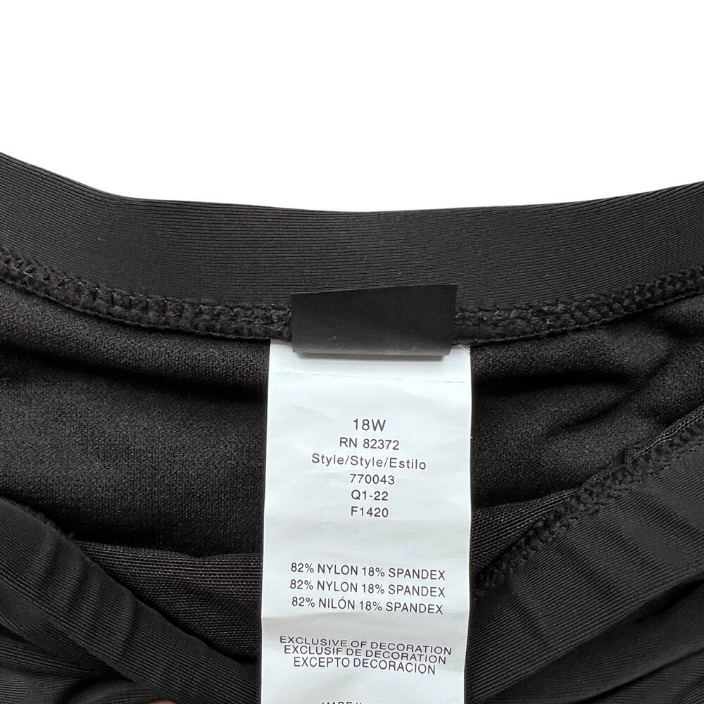 Island Escape women’s 18w High-Waist Tummy Control Bikini Bottom Black - Picture 2 of 3